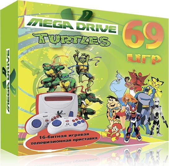 Игровая приставка SEGA MegaDrive Turtles 69 игр