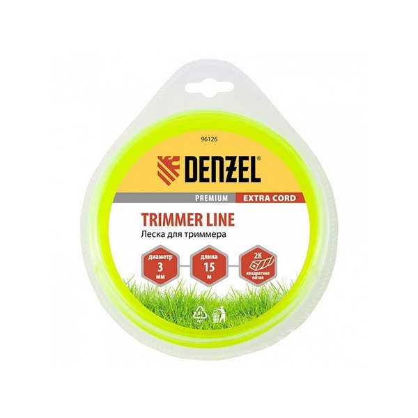 Леска для садовых триммеров Denzel Extra cord 96126 (3 мм, 15 м, квадрат)